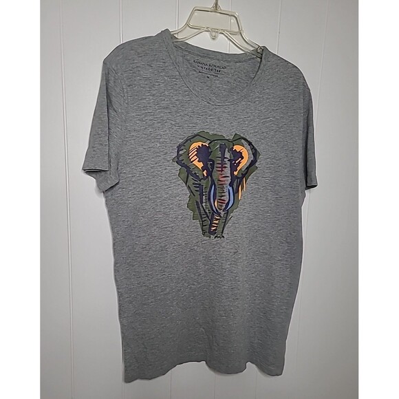 Banana Republic Vintage Tee TShirt Mens Size Medium Gray Elephant Graphic Cotton - Picture 2 of 8